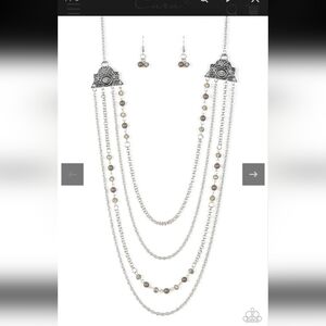 Papparazzi Pharaoh Finesse Multi Layered Necklace And Earrings